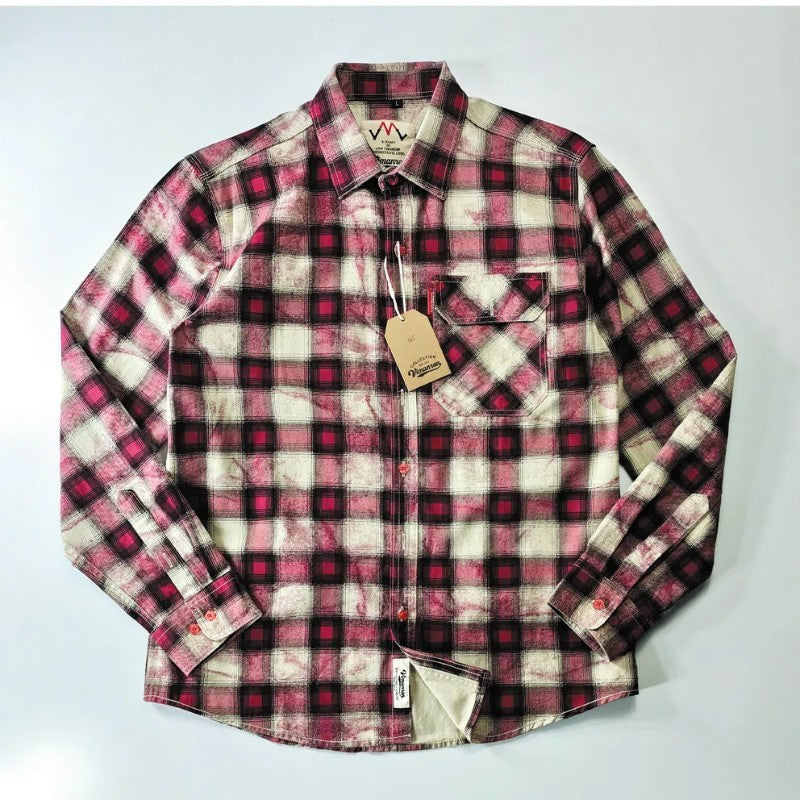 Autumn New Japanese Retro Long-Sleeve Lapel Plaid Cargo Shirt Men's Simple 100% Cotton Washed Pocket Casual Blouses Thin Coat