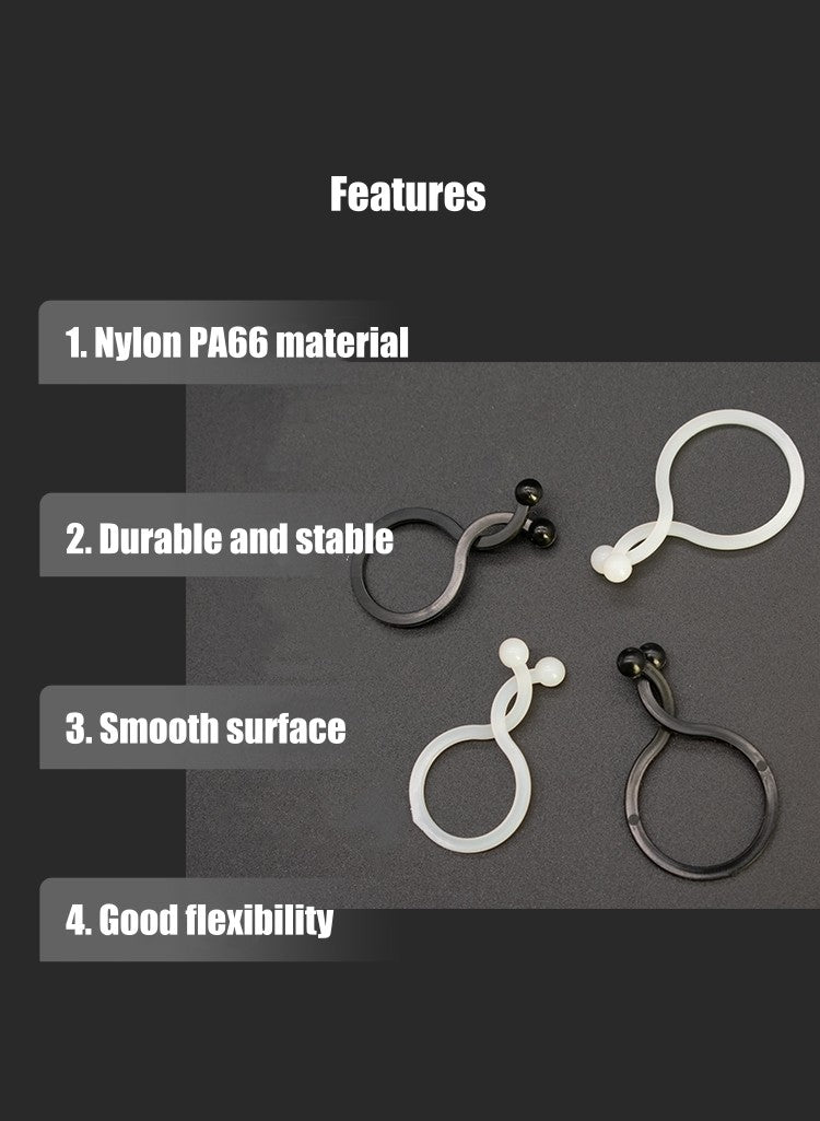100pcs Black Twist Cable Tie Fastener Clips U Shape Plastic PA66 Nylon Retainer Desk Line Holder Fixing Clamp for Electric Wires