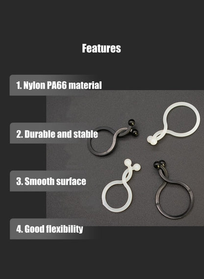 100pcs Black Twist Cable Tie Fastener Clips U Shape Plastic PA66 Nylon Retainer Desk Line Holder Fixing Clamp for Electric Wires