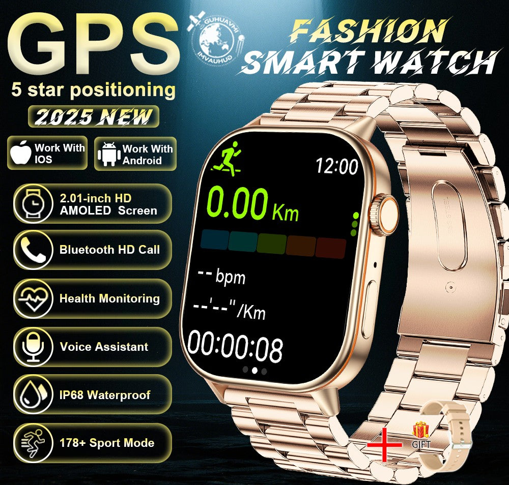 2025 New Military Dual-band GNSS GPS Smart Watch Men Compass 10ATM Waterproof Bluetooth Call Heart rate Sports Smart Watch Women