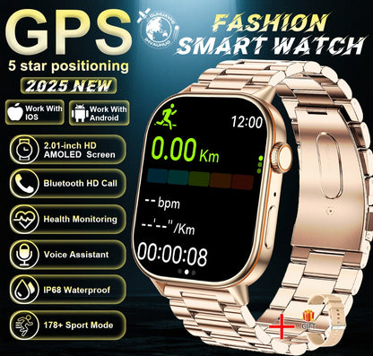 2025 New Military Dual-band GNSS GPS Smart Watch Men Compass 10ATM Waterproof Bluetooth Call Heart rate Sports Smart Watch Women