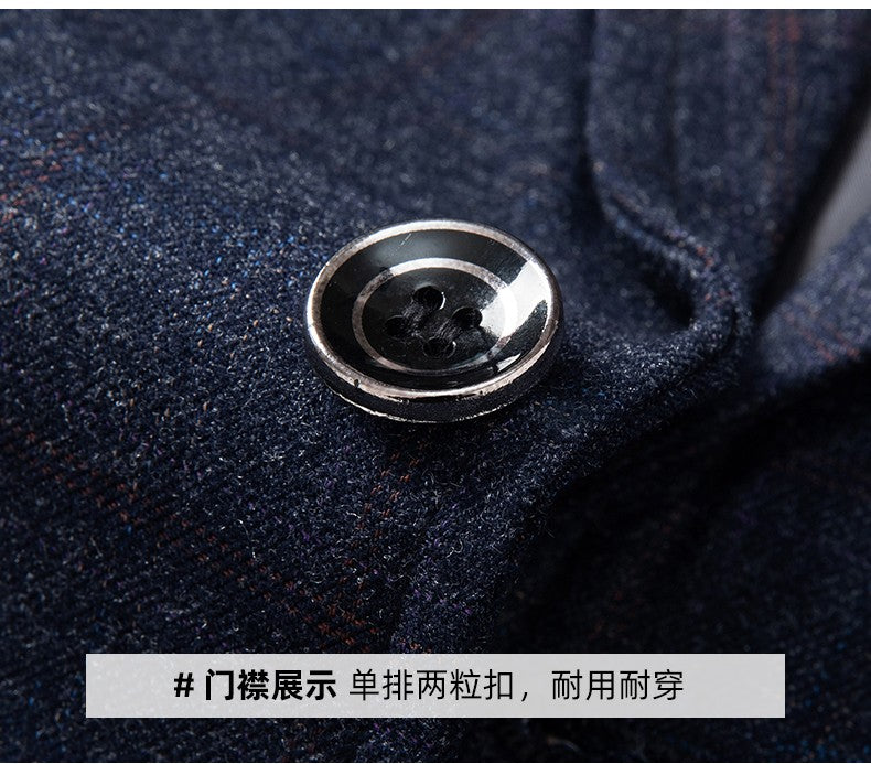 New Men's Blazer Fashion Middle-aged Business Casual Professional Wear Casual Loose British Style Sub-trend Four Seasons Suit