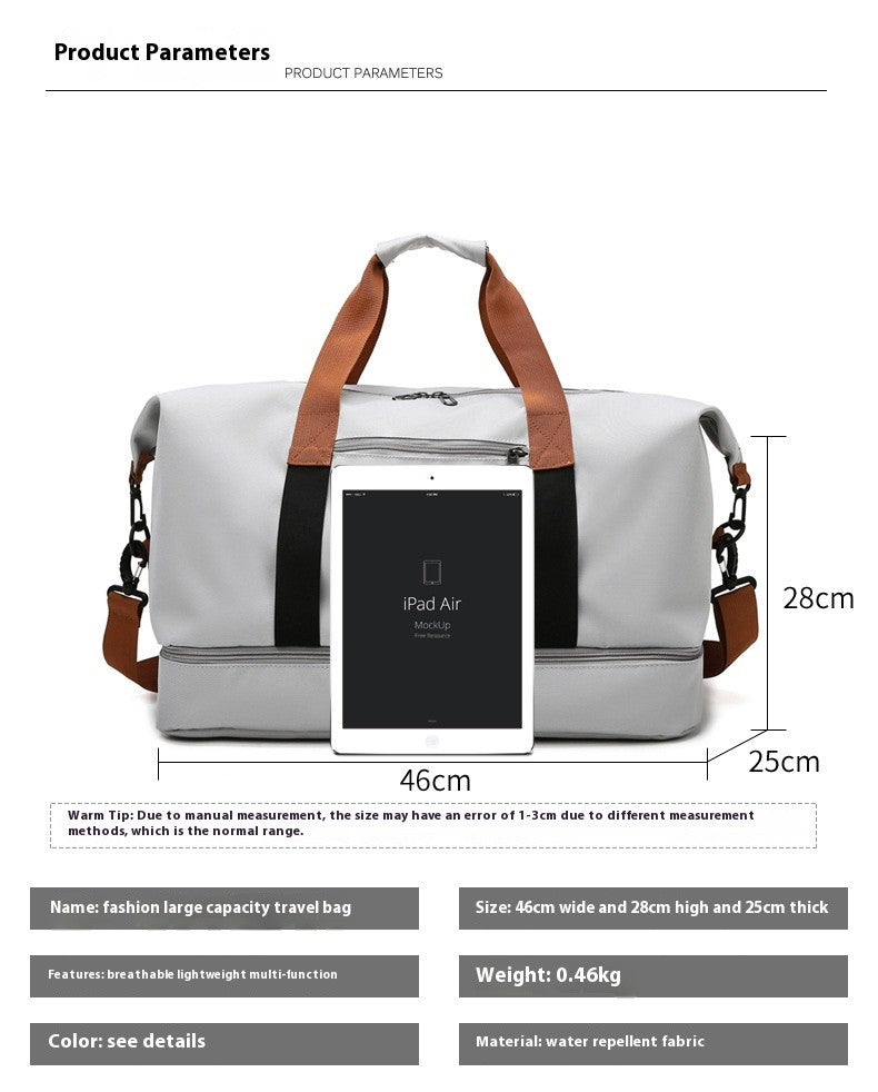 Mala de Viagem Esportiva de Grande Capacidade Bolsa de Viagem de Curta Distância Portátil Bolsas de Fitness Bolsa de Ombro Transversal Bolsas Masculinas Esportivas Impermeáveis ​​B