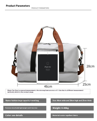 Mala de Viagem Esportiva de Grande Capacidade Bolsa de Viagem de Curta Distância Portátil Bolsas de Fitness Bolsa de Ombro Transversal Bolsas Masculinas Esportivas Impermeáveis ​​B