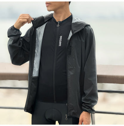 WOSAWE Bicycle Jacket Men Spring Summer Full Reflective Windbreaker Women Water Resistant MTB Road Bike Wear Cycling Long Jersey