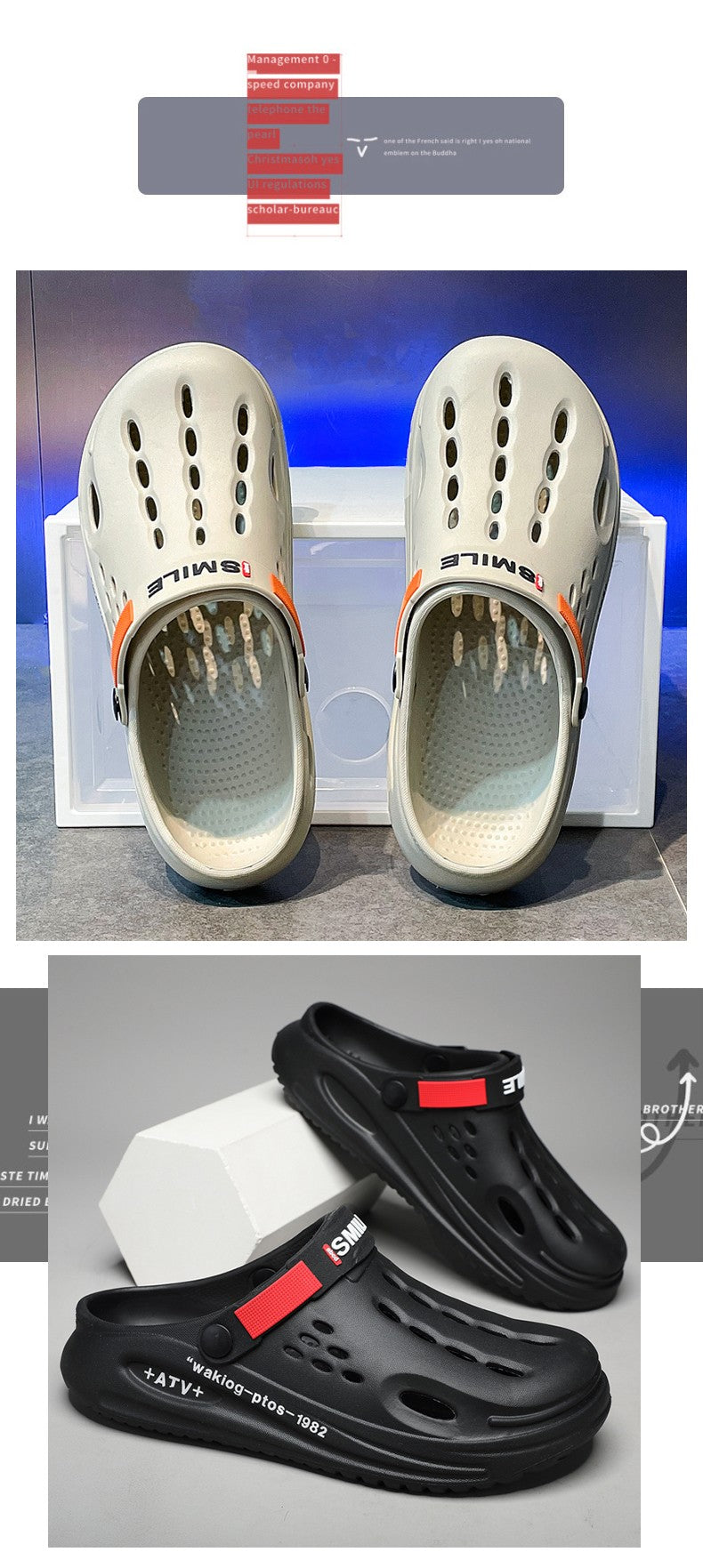 Big Size 47 Fashion Men Beach Sandals Outdoor Clogs Comfortable Indoor Slippers Trend Men Casual Shoes Home Garden Shoes Sandals