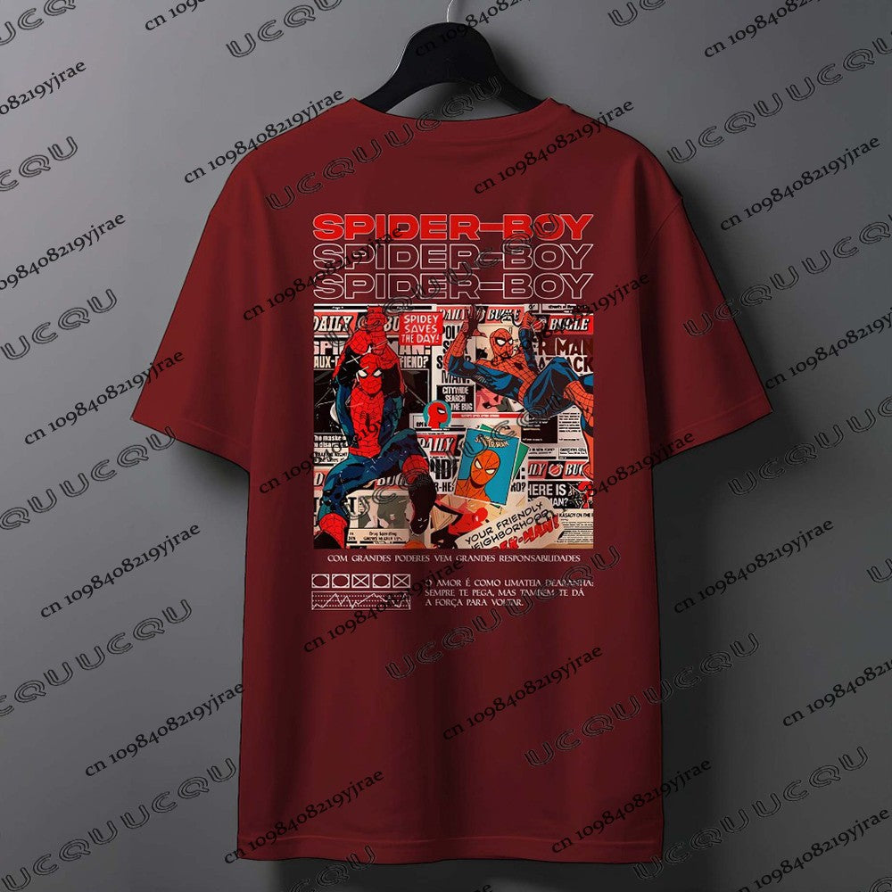 Summer New Cartoon Spider-Man & Spider Ghost Printed Couples T-shirt For Men Women Short Sleeve Cotton Tees Casual Fashion Tops