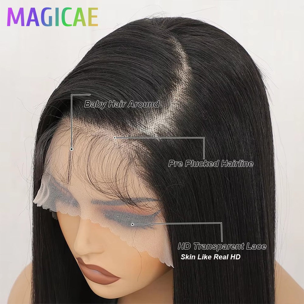 Perucas Frontais de Renda Reta de 30 polegadas 13X4 Castanho Claro P12/24 Ombre Coloridas Pré-selecionadas Macias Naturais de Alta Temperatura para Cosplay