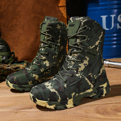 2025 Novos Tênis de Caminhada Para Homens Camuflagem Botas de Caça Masculinas Sapatos de Escalada Antiderrapantes Masculinos Botas de Trekking Masculinas de Designer