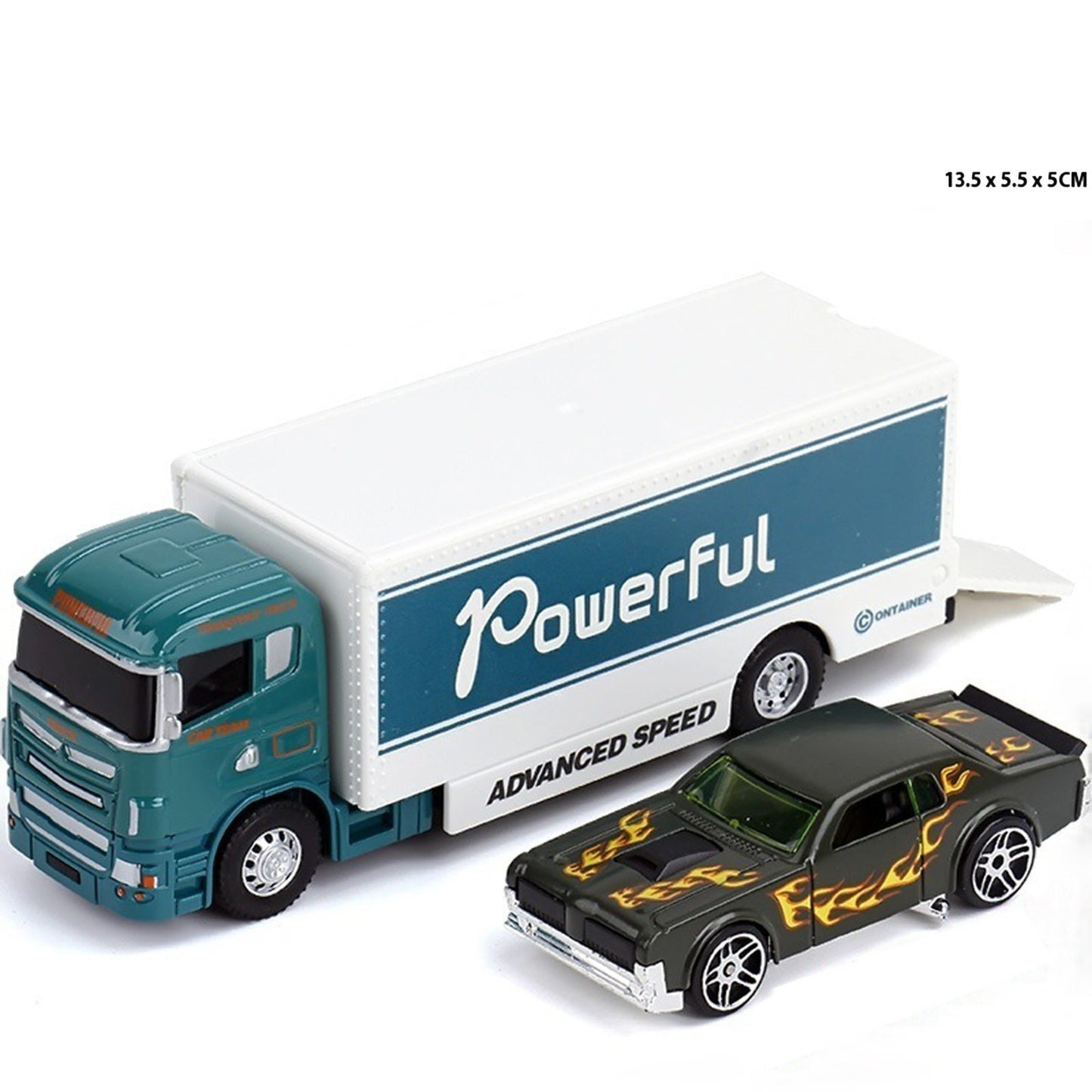 Minicaminhão de Reboque de Contêiner 1:64 Brinquedo Modelo de Liga Série de Carros Diecast com Veículos de Metal de Fricção Modelo Clássico Presente Infantil