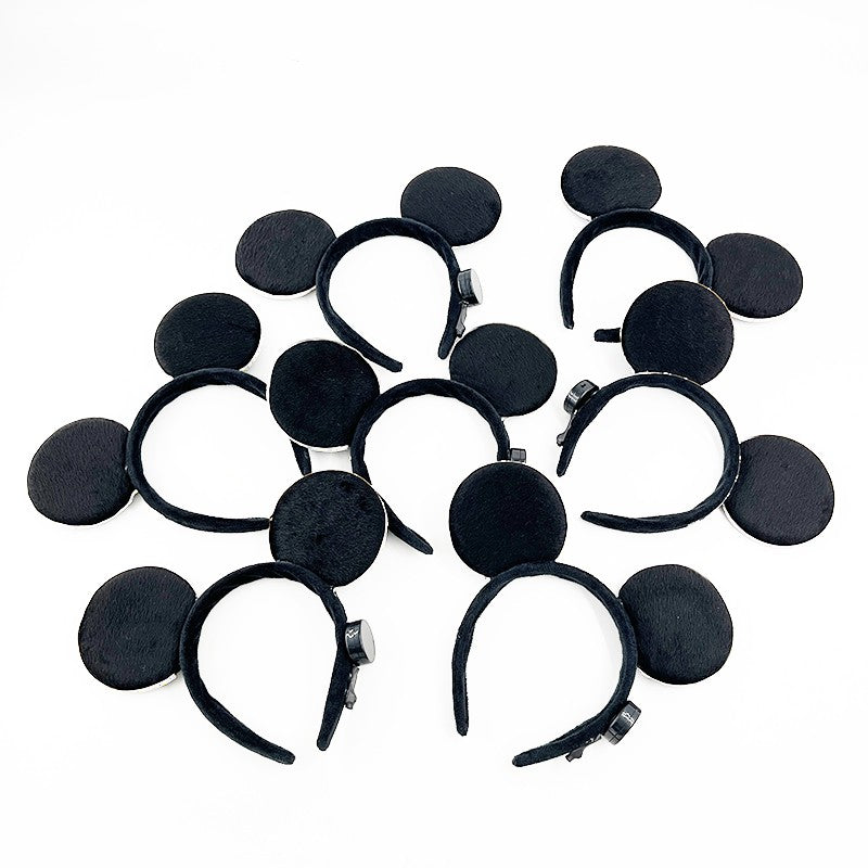 1/2pcs LED Glowing Neon Mouse Ears Headband Girls Festival Headbands Mickey Hairband Children Birthday Party Hair Accessories