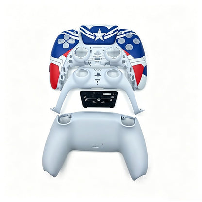 For PS5 Controller Shell, Mecha Style Custom Faceplate Cover with Touchpad Replacement for BDM-10/020/030/040/050
