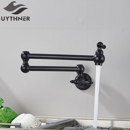 Brushed Gold Rotated Kitchen Sink Faucet Cold Water Tap Brass Basin Sink Swivel Faucets Wall Mounted Faucet