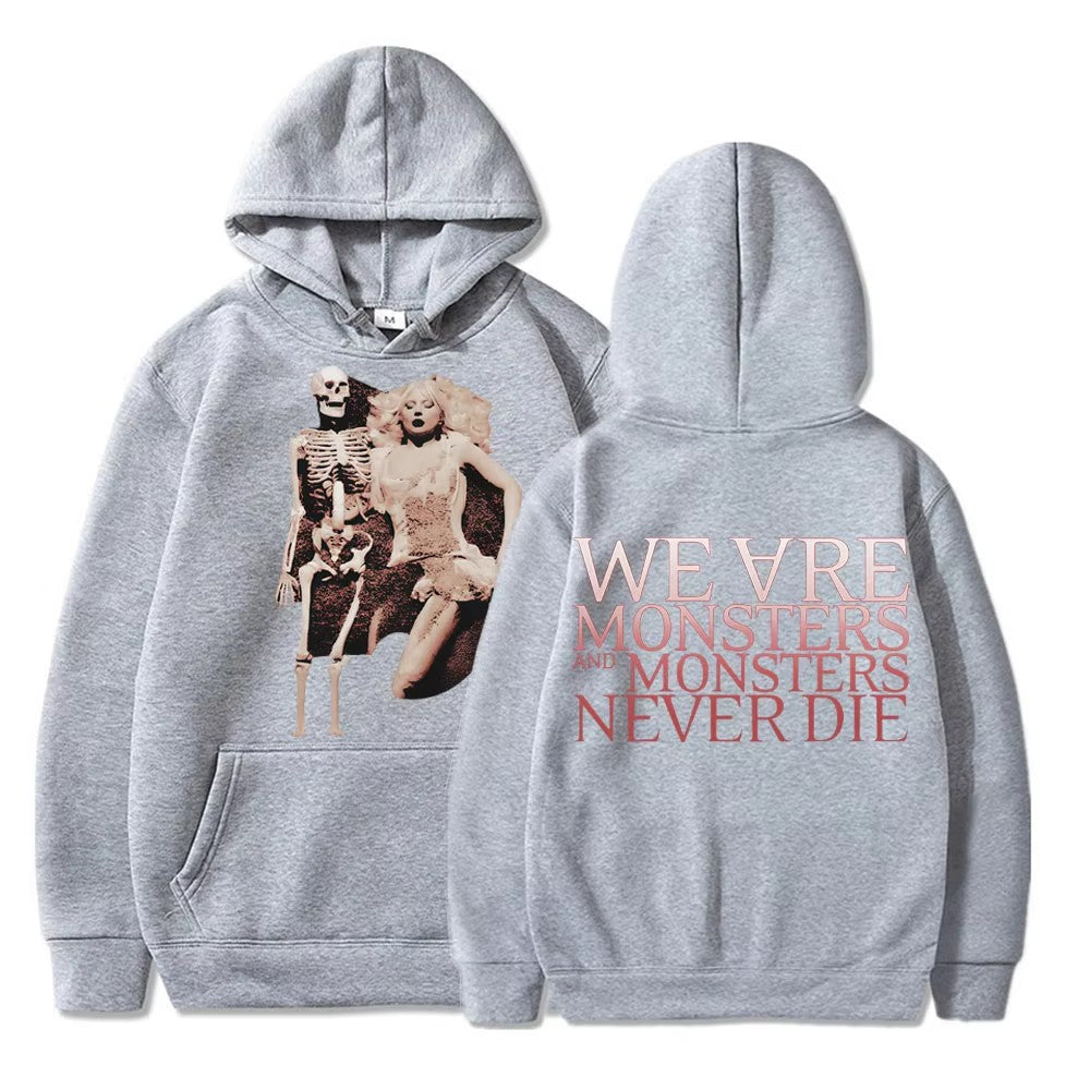 Lady Gaga The Mayhem Ball Tour Retro Print hoodie Gothic Hip-hop trendy autumn/winter men's hoodie