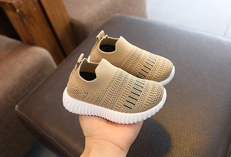 Size 20-31 Children Shoes Spring Autumn Kids Sneakers Soft Breathable Mesh Boys Slip-on Shoes Patchwork Color Girls Shoes