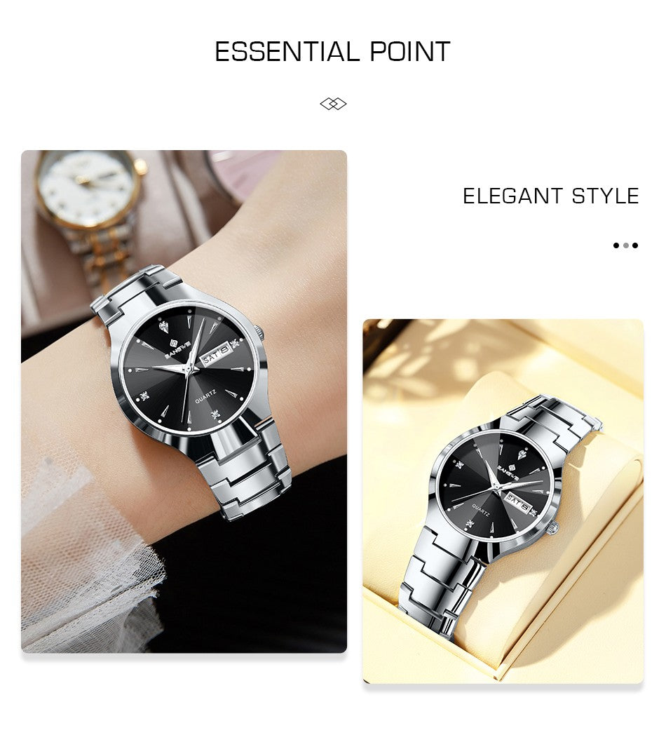 BANGWEI 2026 NEW Women's Watch Fashion Waterproof Luminous Elegant Weekly Calendar Exquisite women's quartz wrist watch reloj