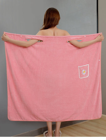 Large Bath towels For Body coral velvet Bath Towels Fashion Lady Wearable Fast Drying Beach Spa Bathrobes Bath Skirt