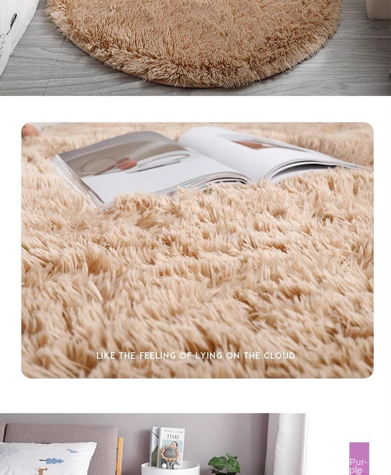 Tie-Dye Oval Living Room Rug Comfortable Soft Home Decor Floor Cushion Sofa Eend Table Bedroom Fluffy Non-Slip Plush Bed Rug