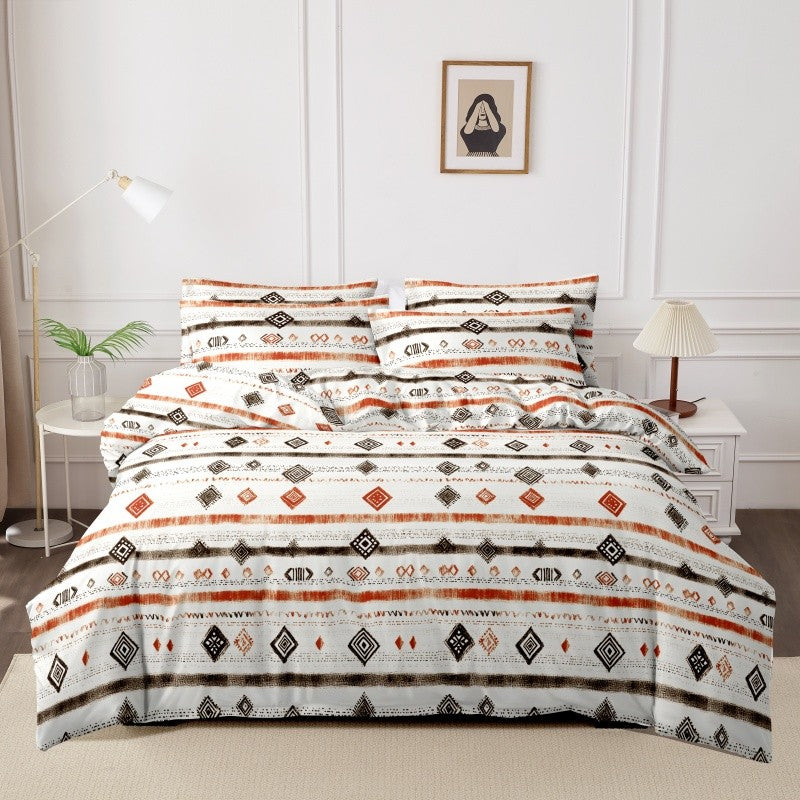 3pcs Printing Brushed Bedding Set, Duvet Cover Pillowcase Set, Skin Friendly Breathable Duvet Cover Pillowcases ?Without Sheet?