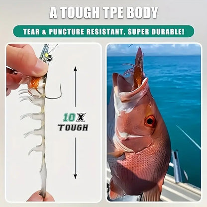 Iscas de Camarão Artificiais Macias e Realistas 9cm 12g, Jigs Luminosos para Pesca de Jigging, Iscas Artificiais para Pesca no Mar, para Peixe Vermelho, Robalo, Camarão, 1 UNID.