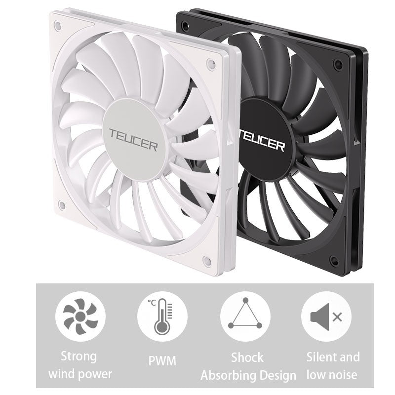 TEUCER TE-12012 Ultra-thin Cooling Fan 120x120x12mm Ultra-thin Size Low Noise 4PIN PWM For Desktop Computer CPU Cooler