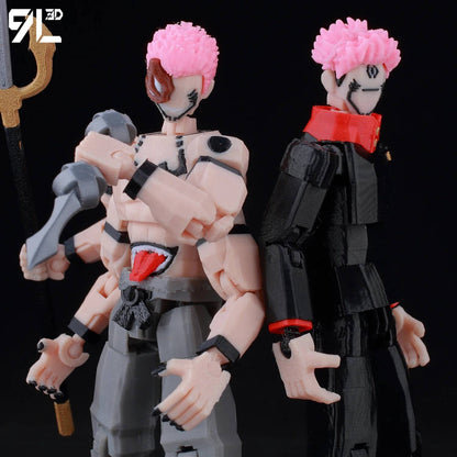 9L3D Anime Impresso Jujutsu Kaisen Sukuna Yuji Yuta Satoru Gojo Bonecos Sorte Dummy 13 Articulados para Modelagem Brinquedos Manequins