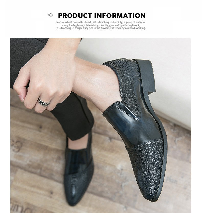Luxury Crocodile Pattern Men Business Loafers Big Size Fashion Leather Comfortable Designer Wedding Social Formal Platform Shoes