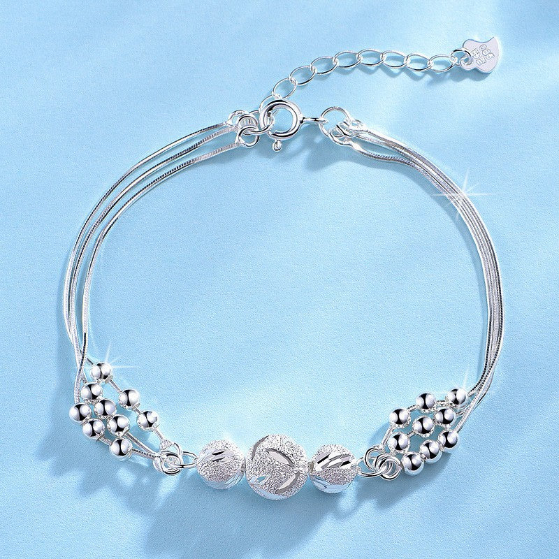 Pulseiras de miçangas de estrela de prata esterlina 925 de luxo para mulheres, pulseira ajustável de camada dupla de designer original, joia de festa