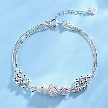Pulseiras de miçangas de estrela de prata esterlina 925 de luxo para mulheres, pulseira ajustável de camada dupla de designer original, joia de festa