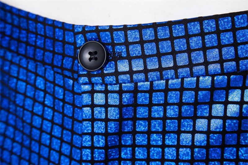 Novas Calças Masculinas Luxuosas de Terno Xadrez com Lantejoulas Moda Masculina Festa de Dança Bar KTV Casual Calças Pequenas Elásticas