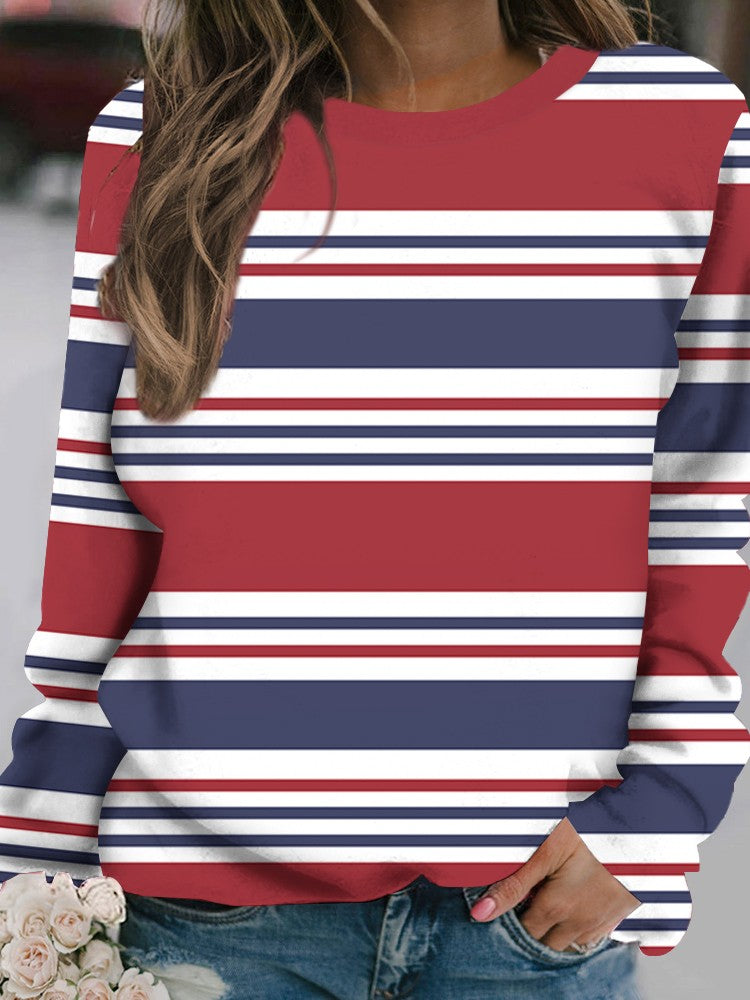 Outdoor Women's T-Shirt Casual Long Sleeve Pattern Print Street Crew Neck Fall Female Oversized Clothing Fashion T Shirts