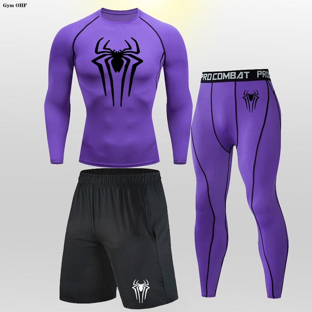 Thermal Man Underwear Set Spi/Der Compression T Shirt Leggings Yoga Sets Fitness