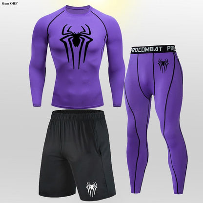 Thermal Man Underwear Set Spi/Der Compression T Shirt Leggings Yoga Sets Fitness