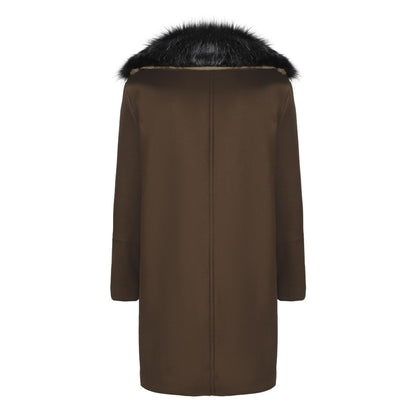 European and American Men's Casual Woolen Coat for Autumn and Winter, Young Men's Double-breasted Fur Collar Overcoat S-5XL