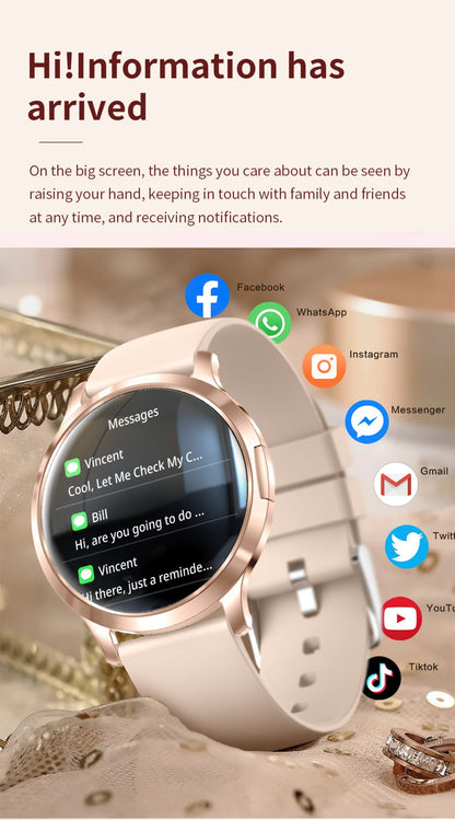 2026New Ultra Slim 1.32" HD AMOLED SmartWatch Women's Screen Always Display Time Heart Rate Calls HD High-end Fashion Smartwatch