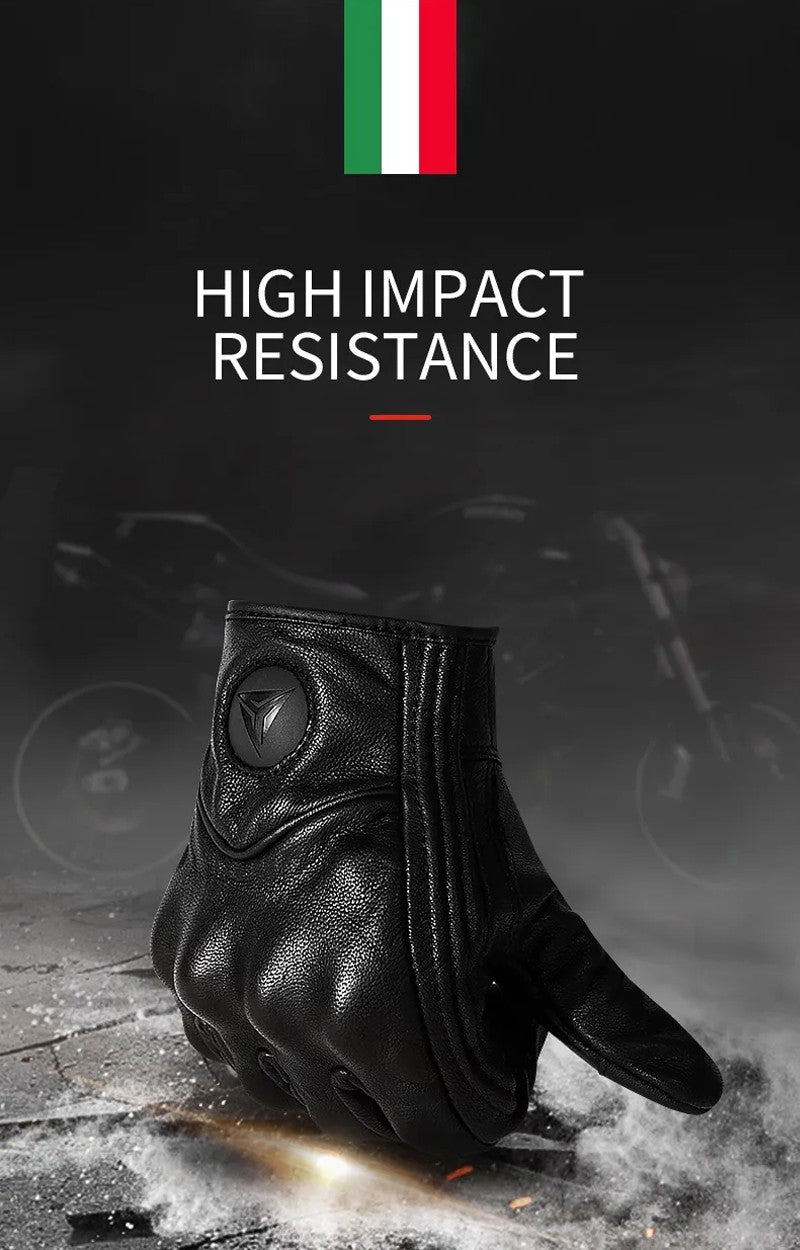 Luvas de Motocicleta Masculinas Femininas de Couro de Carbono para Ciclismo Inverno Motoqueiro Motocross ATV