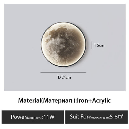 Moon Wall Lamp Living Room Background Wall Ceiling Lamp Art Bedroom Ceiling Lamp Imitating the Moon Surface Decorative Lamp