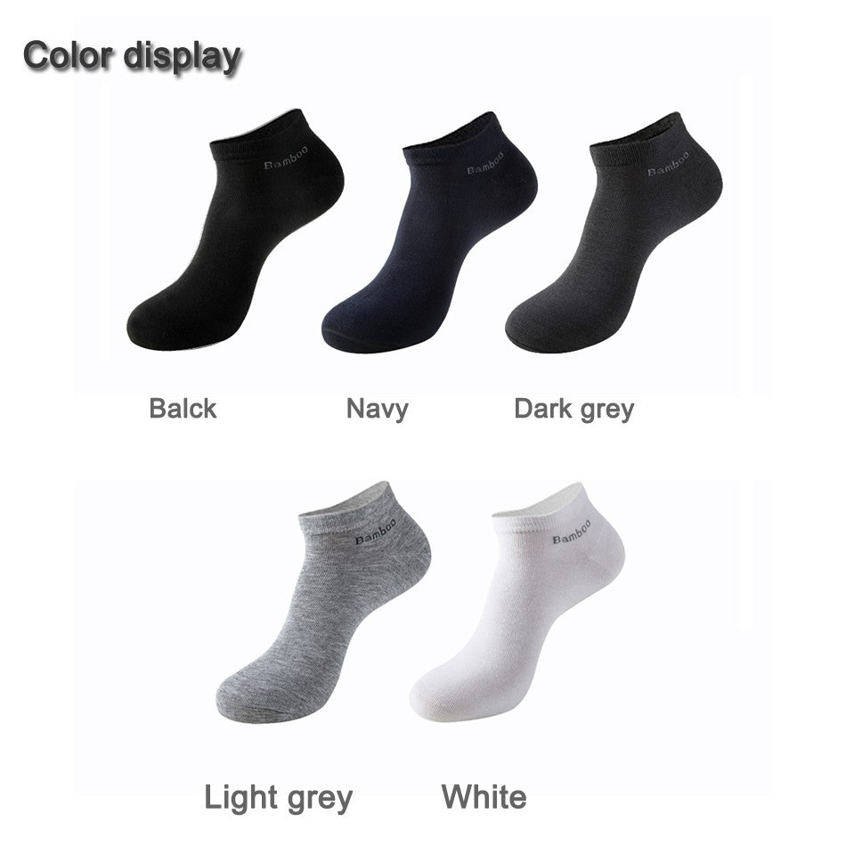 10 Pairs / Pack Men's Bamboo Fiber Socks Short High Quality New Casual Breatheable Anti-Bacterial Man Ankle Socks Men
