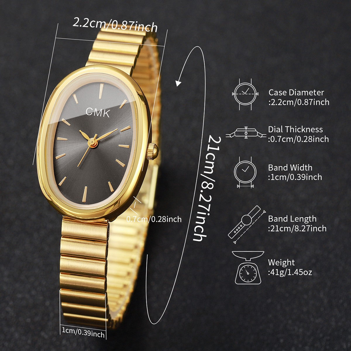 Fashion Oval Dial Women Watches Ultra-thin Strap Analog Quartz Wristwatch Girls Clock Reloj Mujer?Without Box?