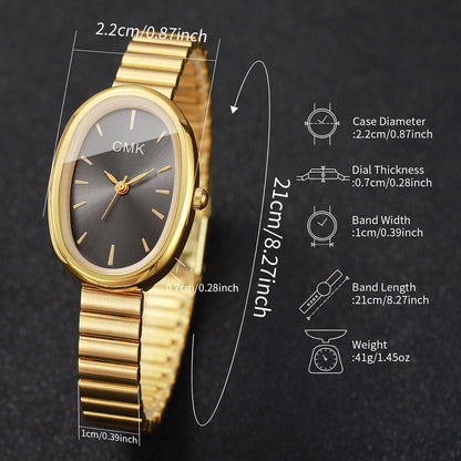 Fashion Oval Dial Women Watches Ultra-thin Strap Analog Quartz Wristwatch Girls Clock Reloj Mujer?Without Box?