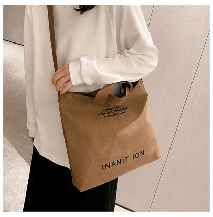 Japanese Canvas Men's and Women's Simple Cross-body Bag Wash Canvas Thick Handbag Large Capacity Arts Students Package Satchel