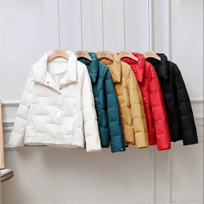 Women's Parkas Autumn Winter stand-up collar Lightweight thin Short 2025 New Female Loose Cotton Jacket Leisure Overcoat 5XL