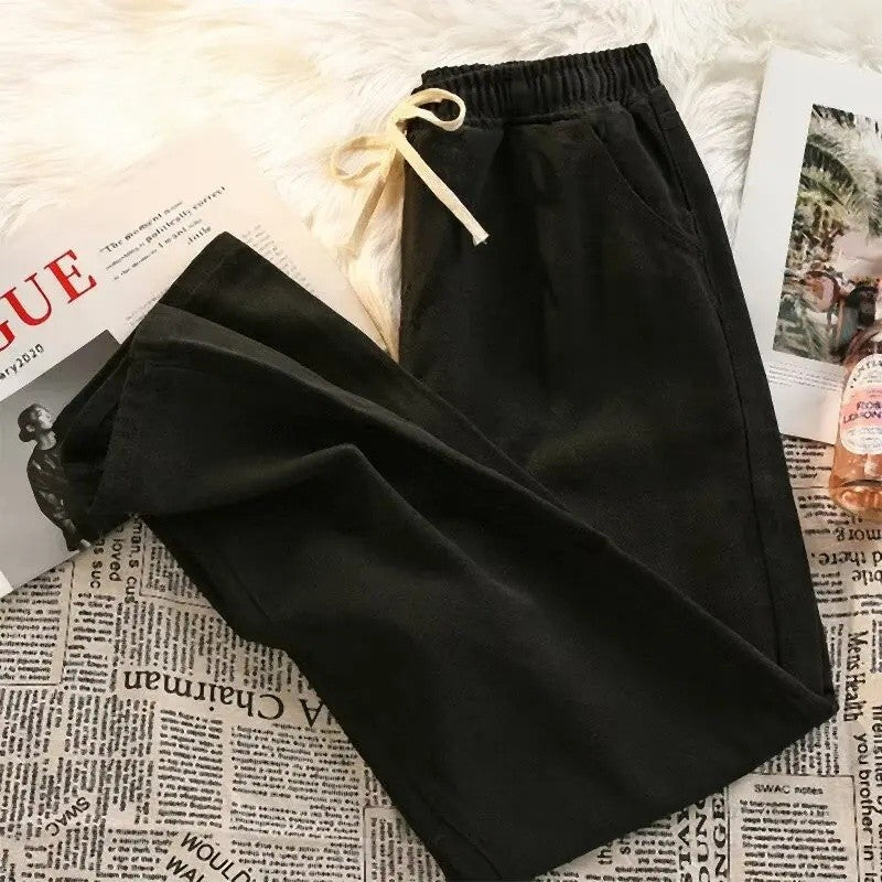2025 New Solid Colors Men's Casual Long Jeans Classic Man Four Seasons Straight Denim Wide-leg Pants Light Blue Grey Black S-3XL
