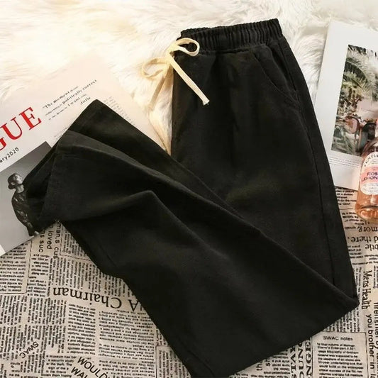 2025 New Solid Colors Men's Casual Long Jeans Classic Man Four Seasons Straight Denim Wide-leg Pants Light Blue Grey Black S-3XL