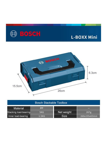 Maleta de Ferramentas Bosch Antichoque Caixa de Ferramentas Durável Kit de Ferramentas Multiuso Caixa de 6 Compartimentos Removíveis Caixa de Ferramentas Portátil e Empilhável