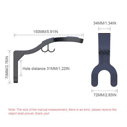 Gancho de Parede para Capacete de Moto, Suporte de Armazenamento Multifuncional, Instalação na Parede, Acessórios de Moto, 1/2/3 Peças