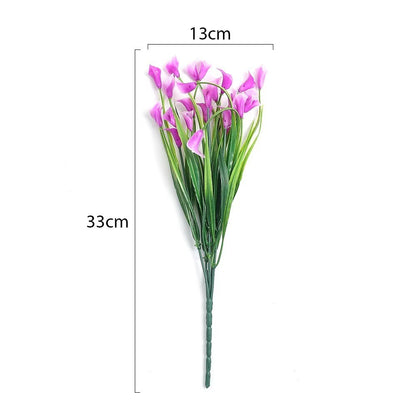1/2/5Pcss 33cm Artificial Calla Lily Bouquet Plastic UV Protection Calla Lily Artificial Flowers Fake Plant Home Room Decor