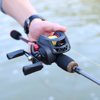 Kit Completo Sougayilang Vara e Carretilha de Pesca, Vara de 5 Seções e Carretilha com Carretel de Alumínio para Pesca de Robalo em Água Doce