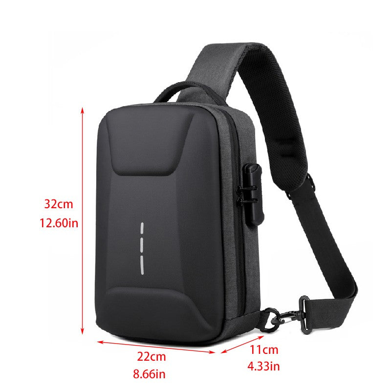 Anti-theft Combination Lock Chest Packs With USB Charging Port Fashion Business Men's Crossbody Bag Travel Storage Shoulder Bag