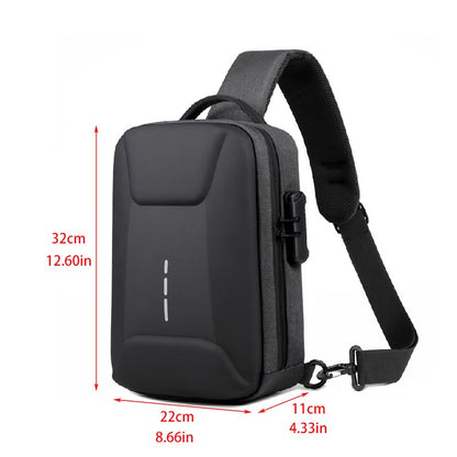 Anti-theft Combination Lock Chest Packs With USB Charging Port Fashion Business Men's Crossbody Bag Travel Storage Shoulder Bag